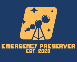 Orange Stars Telescope  logo design