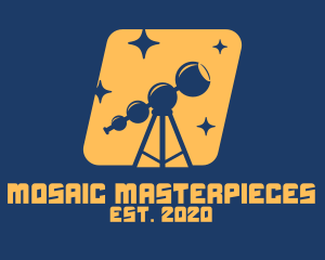 Orange Stars Telescope  logo design