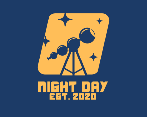 Orange Stars Telescope  logo design