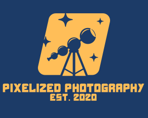 Orange Stars Telescope  logo design