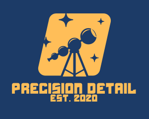 Orange Stars Telescope  logo design