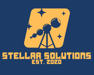 Orange Stars Telescope  logo design