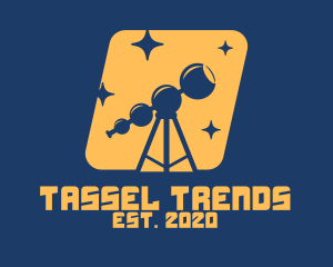 Orange Stars Telescope  logo design