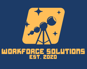 Orange Stars Telescope  logo design