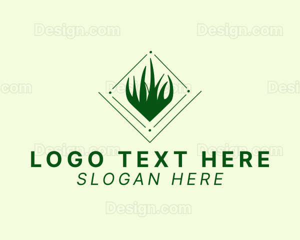 Simple Diamond Grass Logo