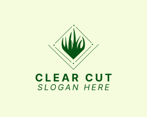 Simple Diamond Grass  logo design