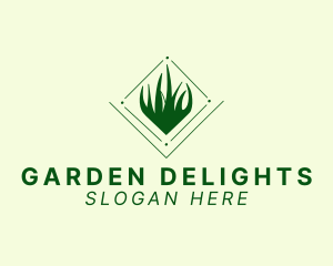 Simple Diamond Grass  logo design