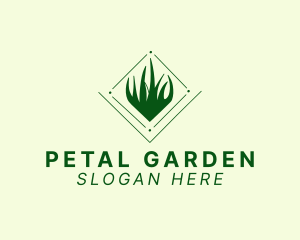 Simple Diamond Grass  logo design