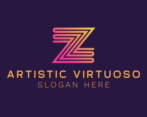 Modern Zigzag Line Letter Z logo design