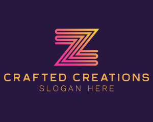 Modern Zigzag Line Letter Z logo design