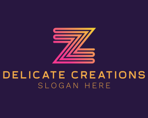 Modern Zigzag Line Letter Z logo design