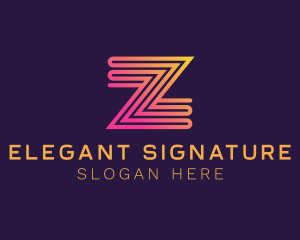 Modern Zigzag Line Letter Z logo design