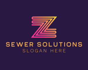 Modern Zigzag Line Letter Z logo design