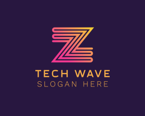 Modern Zigzag Line Letter Z logo design