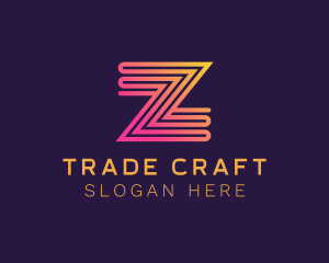 Modern Zigzag Line Letter Z logo