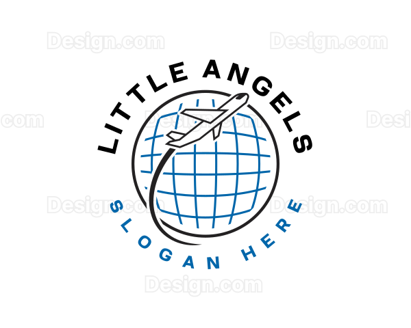 Airplane Globe Logistics Logo