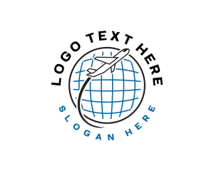 Airplane Globe Logistics Logo