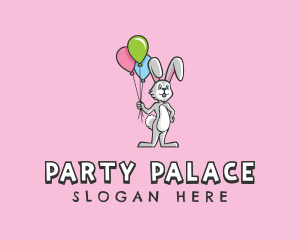 Balloon Bunny Rabbit logo design