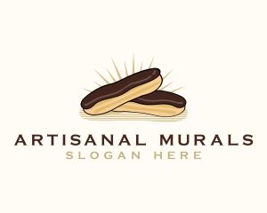 Chocolate Eclair Dessert logo design