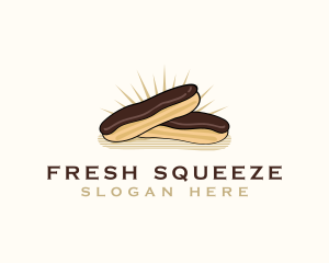 Chocolate Eclair Dessert logo design