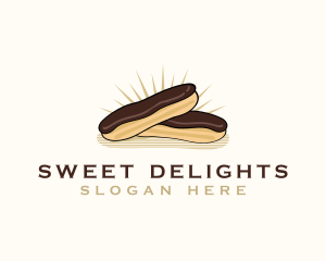 Chocolate Eclair Dessert logo design