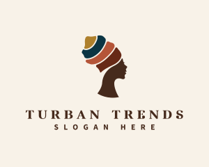 African Turban Woman logo