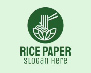 Organic Noodle Bowl Chopsticks logo design