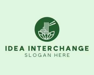 Organic Noodle Bowl Chopsticks logo design