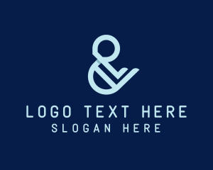 Blue Ampersand Lettering logo