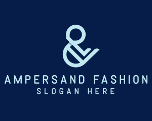 Blue Ampersand Lettering logo design