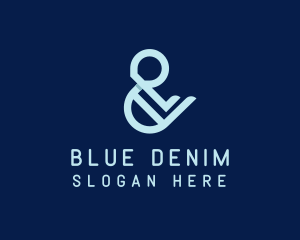 Blue Ampersand Lettering logo design