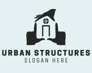 House Picture Hands Architecture logo design