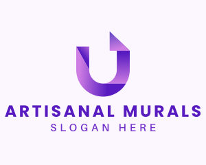 Purple Business Letter U logo design