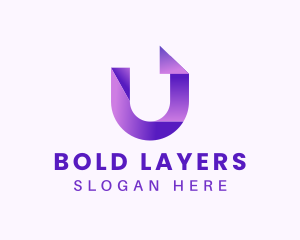 Purple Business Letter U logo design