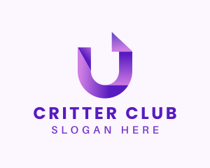 Purple Business Letter U logo design