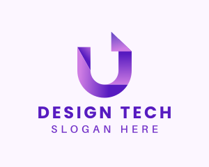 Purple Business Letter U logo design