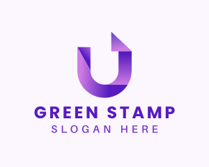 Purple Business Letter U logo design