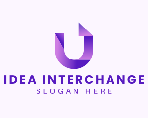 Purple Business Letter U logo design