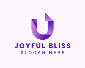 Purple Business Letter U logo design