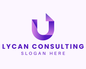 Purple Business Letter U logo design