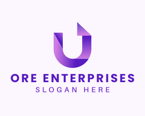 Purple Business Letter U logo design