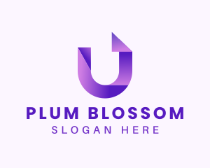 Purple Business Letter U logo design