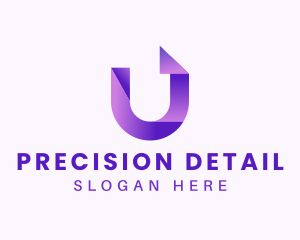 Purple Business Letter U logo design