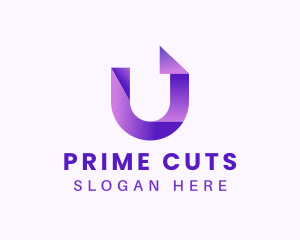 Purple Business Letter U logo design