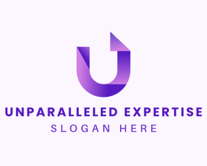 Purple Business Letter U logo design