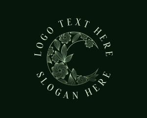 Elegant Floral Moon Logo