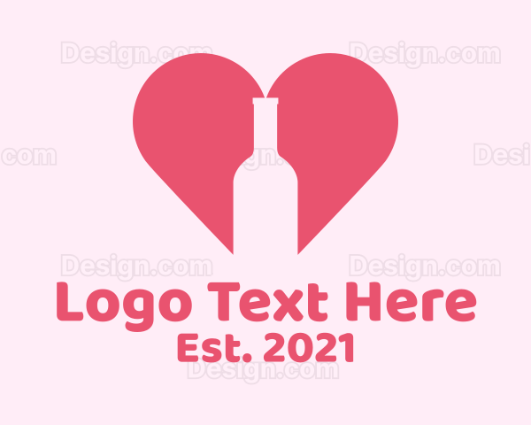 Heart Wine Bottle Logo