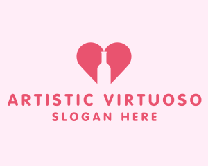 Heart Wine Bottle  logo design