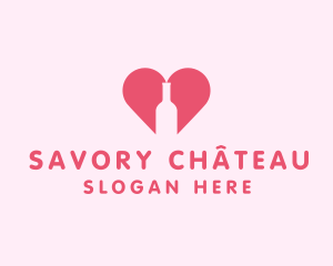 Heart Wine Bottle  logo design