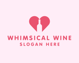 Heart Wine Bottle  logo design